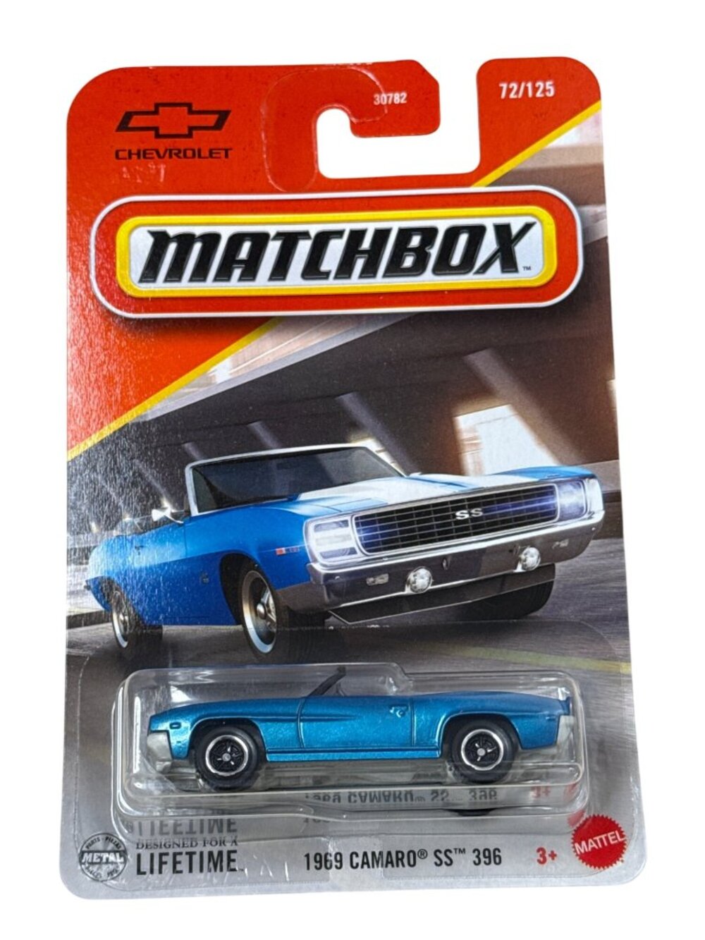 Matchbox 1969 Camaro SS 396 Blue Convertible 72/125 Chevy Muscle